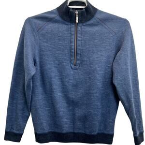Tommy Bahama Mens Quarter Zip Sweater Blue Size M Long Sleeve Pullover Top